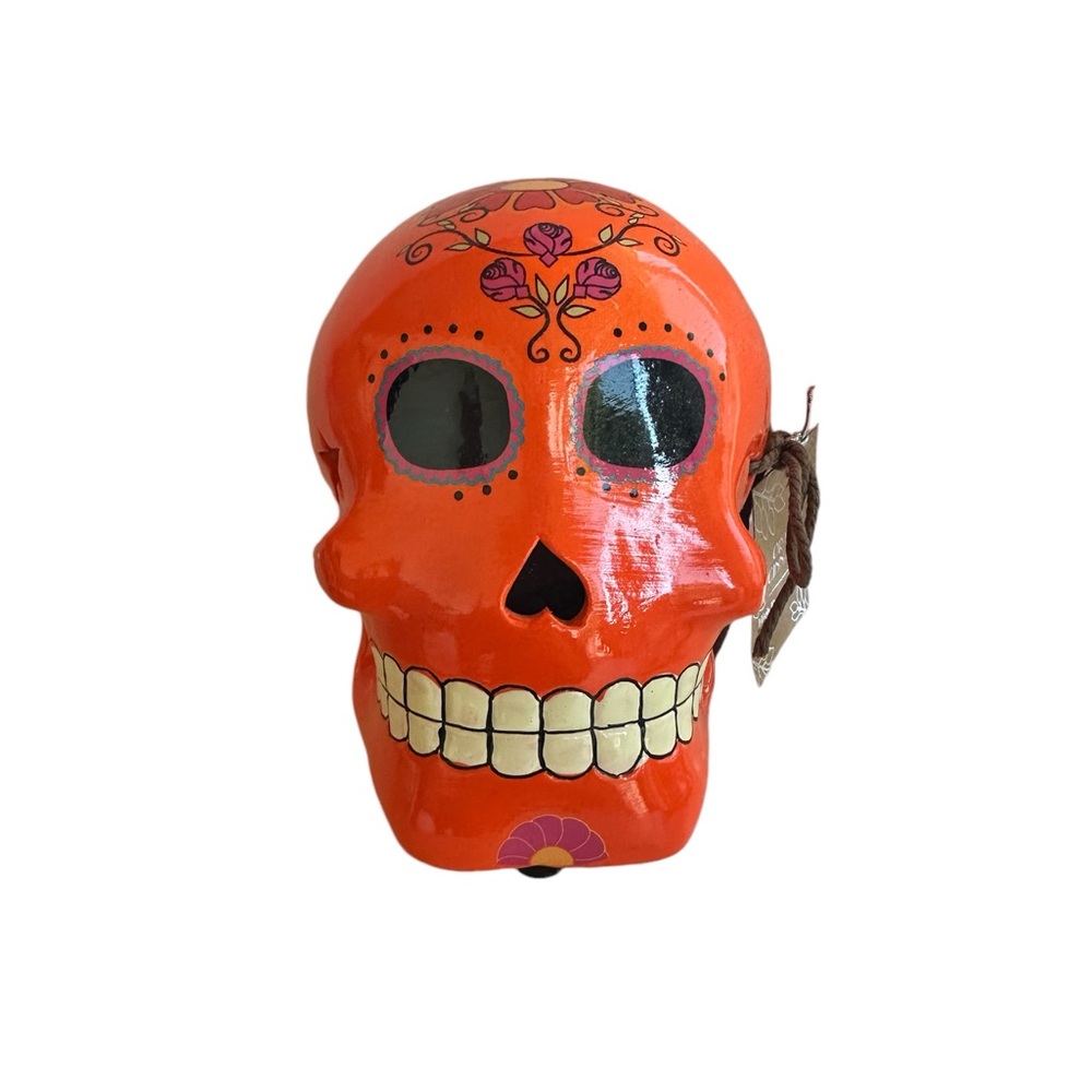 Día de los Muertos Decorative Ceramic Skull